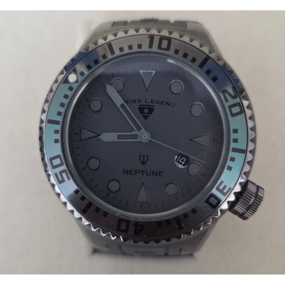 Swiss Legend Neptune Mens Grey Dial Diver‎ Watch Swiss Movement 10ATM